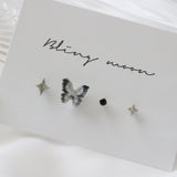 ブラックマーブルトゥインクルピアス / [4 set] Black Marble Twinkle Piercing Set