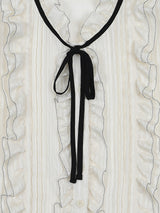 フリルシャーリングリボンブラウス / Frill Shirring Ribbon Blouse