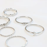 ミニハートレイヤードリングセット / Mini Heart Layered Ring 10 Set (2 color)