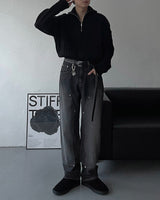 スレーブダブルニーデニムパンツ (2 colors)