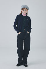 シグネチャーレイヤードウールカーディガン / Signature Layered Wool Cardigan [Navy]