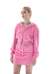 ベルベットクロップドフーディー/22 VELVET CROPPED HOODY