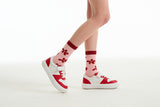 チェリープラネットパターンソックス / CHERRY PLANT PATTERN SOCKS [RED]