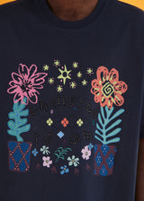 フラワーアーガイルTシャツ / チャコール