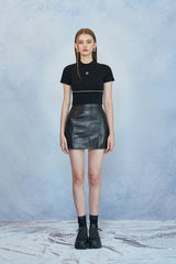 HIDE Piping Crop Top (1/2) (Black) (6570966876278)