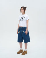 BIG GRAPHIC LOGO CROP TEE WHITE