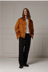 Suede wide pocket jacket - Camel (4622119534710)
