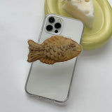 リアルフィッシュシェイプバンレッドビーンアクリリックスマホグリップ