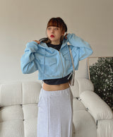 ポケットクロップフードジップアップ / Pocket Crop Hood Zip Up (3color)