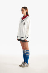ミドルチェリーツイストⅤネックニット／MIDDLE CHERRY TWIST V-NECK KNIT [IVORY]