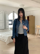 ターンドダメージスリムフィットデニムジャケット