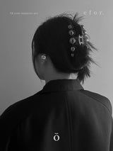 ヘアクリップ シルバーボール_BK