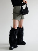 ファーレッグウォーマー/Fur Leg Warmer [ Black ]