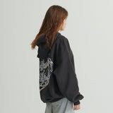 WHATTHE 3D ミックス ロゴ プリント パｰカー/WHATTHE 3D Mixed Logo Print Hoodie (Heavy Sweat) Black
