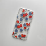 チェリー＆デイジー スマホケース/Cherry & Blue Daisy (Galaxy) Jelly Case
