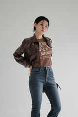 レザージップアップジャケット / Leather Zip-Up Jacket (2color)