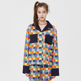 (W) Flushed Grid PJ Shirts