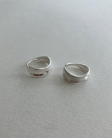 [92.5silver] bold wave baby open ring