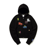 KIRSH X MISAKI KAWAI ARTWORK POINT HOODIE ZIP UP [BLACK]