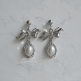 [SNSD Tiffany Earring] Mary Earring - Pearl Version (Silver)