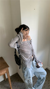 バウアオフショルダー長袖Tシャツ