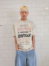 VENTIQUE ピグメントロゴ半袖Tシャツ
