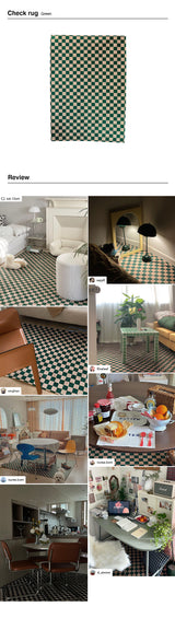 Check rug (Green)(M size)