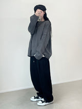 W Round Knit Cardigan