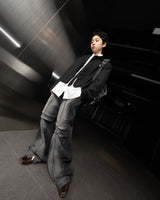 ロングジッパー デニムパンツ / Long Zipper Denim Pants (Black)