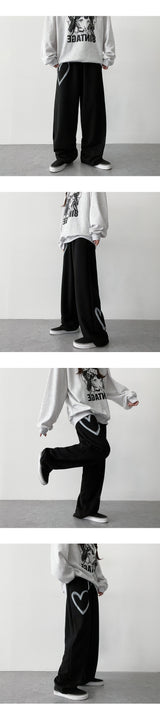 Front, Back 💛 Two Heart 💛 Banding Sweat Pants
