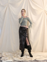 スリットマキシスカート/SLIT MAXI SKIRT[tie-die]
