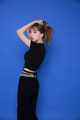 XストリングクロップドTシャツ / TOP(4653) X-string cropped tee