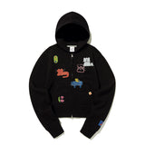 KIRSH X MISAKI KAWAI ARTWORK POINT HOODIE ZIP UP [BLACK]