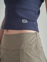 WAFFLE COTTON TOP [ NAVY ]