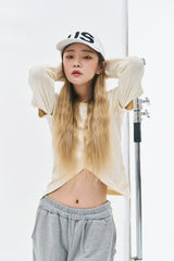ベルベットカットアウトウォーマーTシャツ / Velvet Cut-out Warmer t (4 colors)