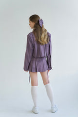 プリーツクロップジャケット / PLEATS CROP JK (PURPLE)