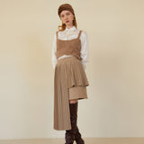 アンバルプリーツスカート / UNBAL PLEATS SKIRT (CARAMEL BEIGE)