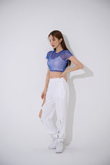 4ライン メッシュ クロップ Tシャツ / TOP(9360) 4 Line Mesh Crop Tee