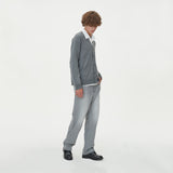 LAMBSWOOL V NECK CARDIGAN_GRAY (6612826947702)