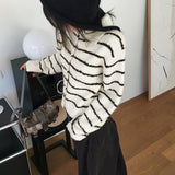 Yats ストライプカラーニット長袖カーディガン
