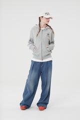 ウィティーバニーフーディージップアップ／WITTY BUNNY HOODIE ZIP UP [MELANGE GRAY]