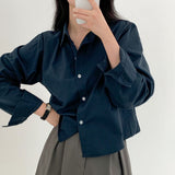 シャツレストランクロップデイリーシャツ / [8color] Shirt Restaurant Crop Daily Shirt
