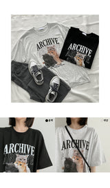 イブズキャットショートスリーブTシャツ / Eve's cat short-sleeved T-shirt