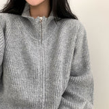 2WAYウールニットジップアップ/two-way wool knit zip-up