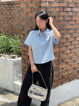 Unique silver shoulder bag 