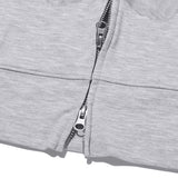 WITTY BUNNY SPLIT GRAPHIC CROP HOODIE ZIP UP [MELANGE GRAY]