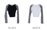 チェッカーボードクロップTシャツ/checkerboard crop tee(9183)