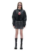 フォールドデニムスカート/FOLD DENIM-BLACK