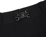 プリーツロゴテープミニスカート / Pleated Logo-Tape Mini Skirt _ Black