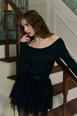 Ballerina Tutu Ribbon Skirt - Black